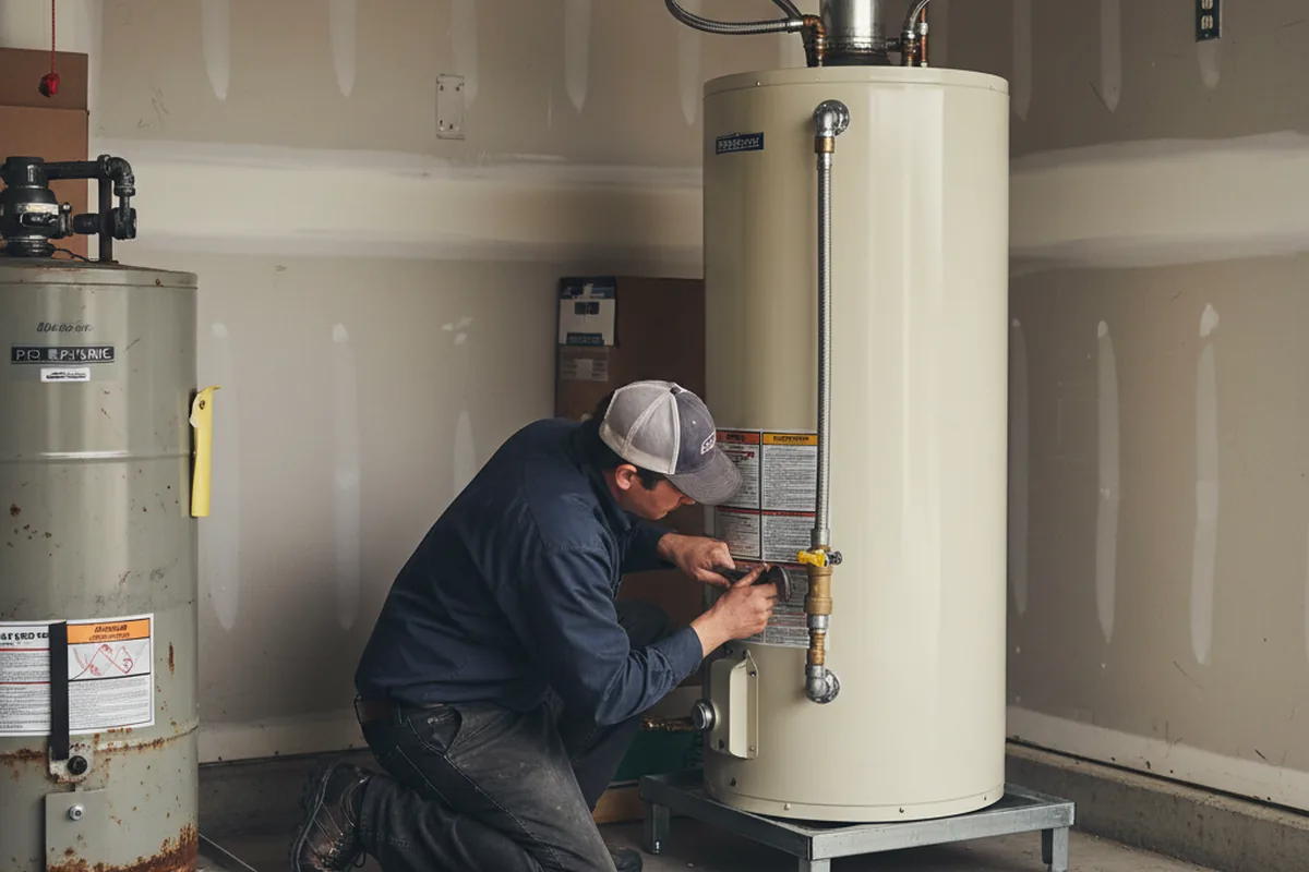 Water heater and shutoff valve replacement in Leverett